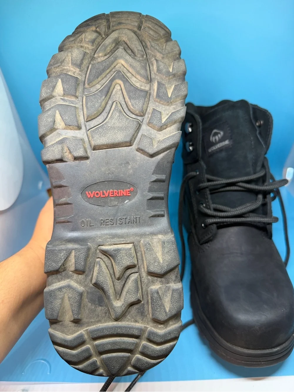 Wolverine Men’s Black Lace-Up Work Boots